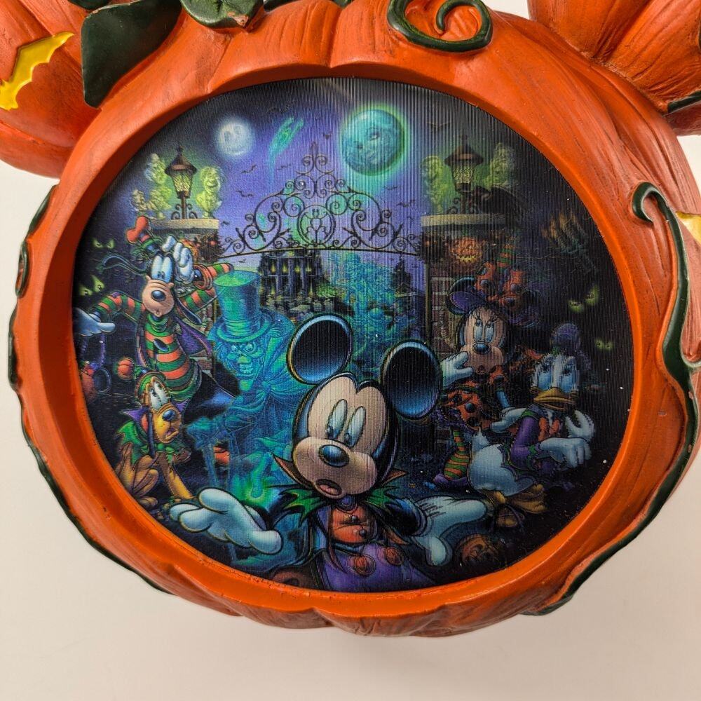 Mickey Mouse Halloween Pumpkin Lighted 2014 Disney Parks Excl Haunted Mansion - Picture 9 of 16